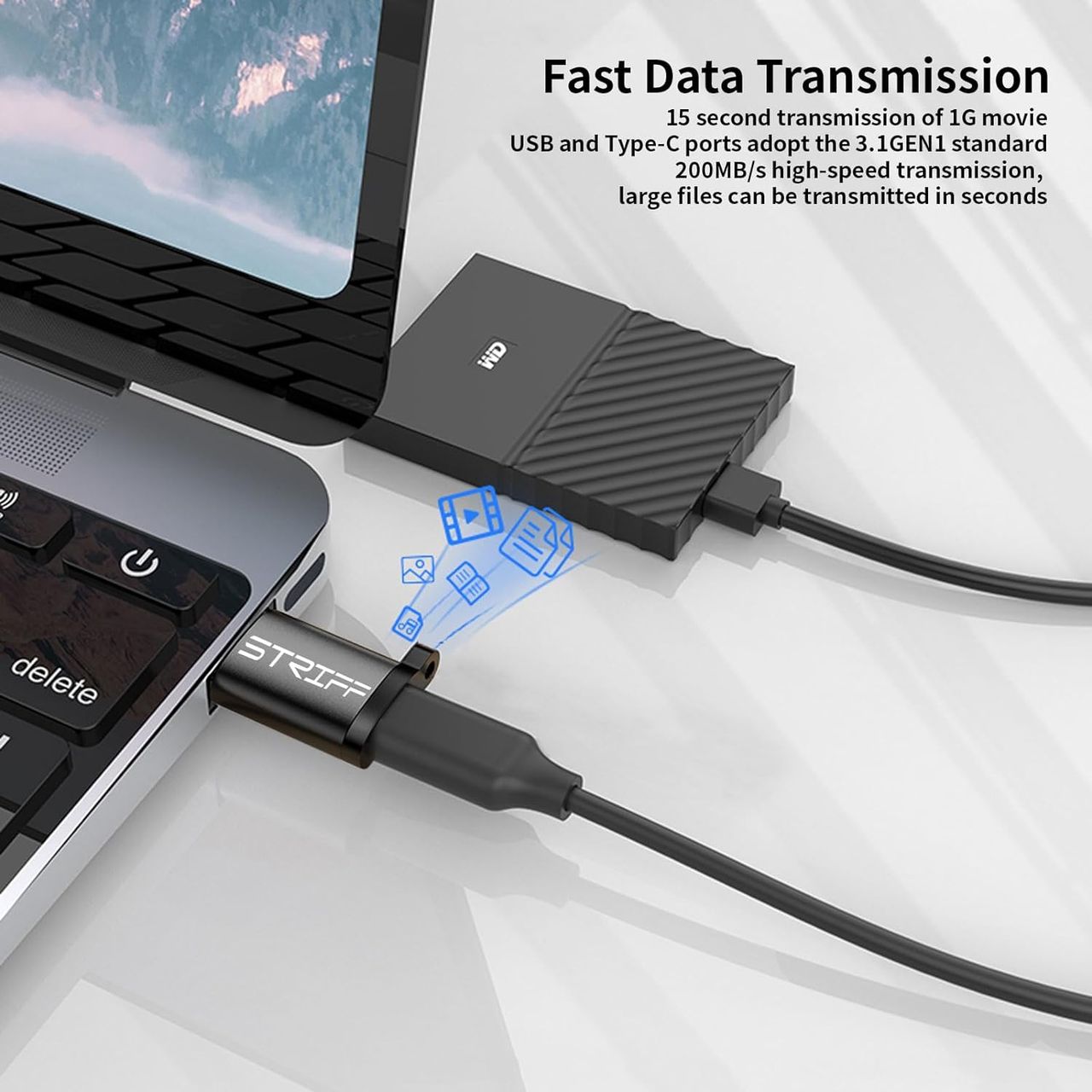 Striff Otg Type A Usb, Usb To Type C, Type C To Usb Connector Compatible With All Type C