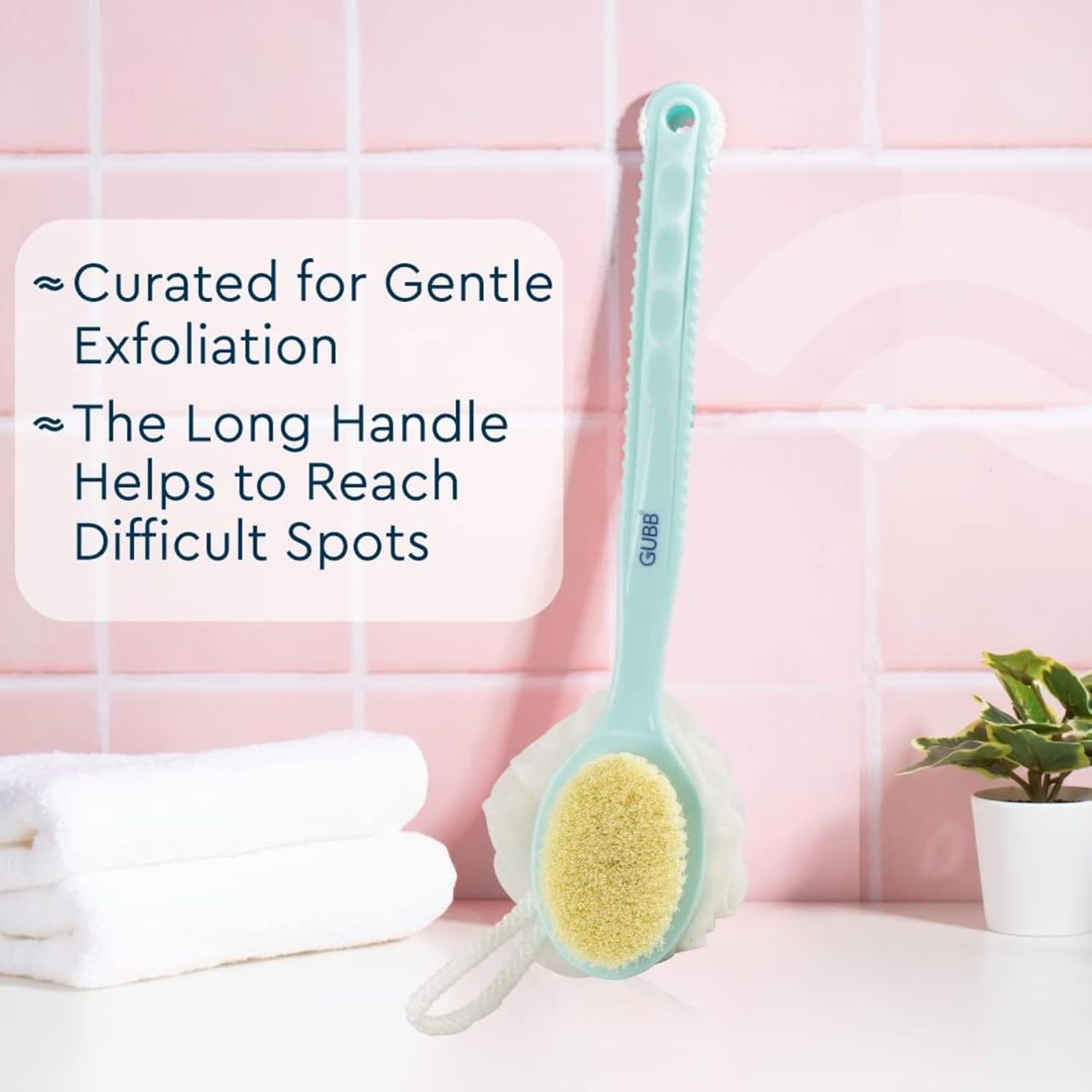 Gubb Soft Bristle Bath Brush With Long Handle | Nylon | Assorted