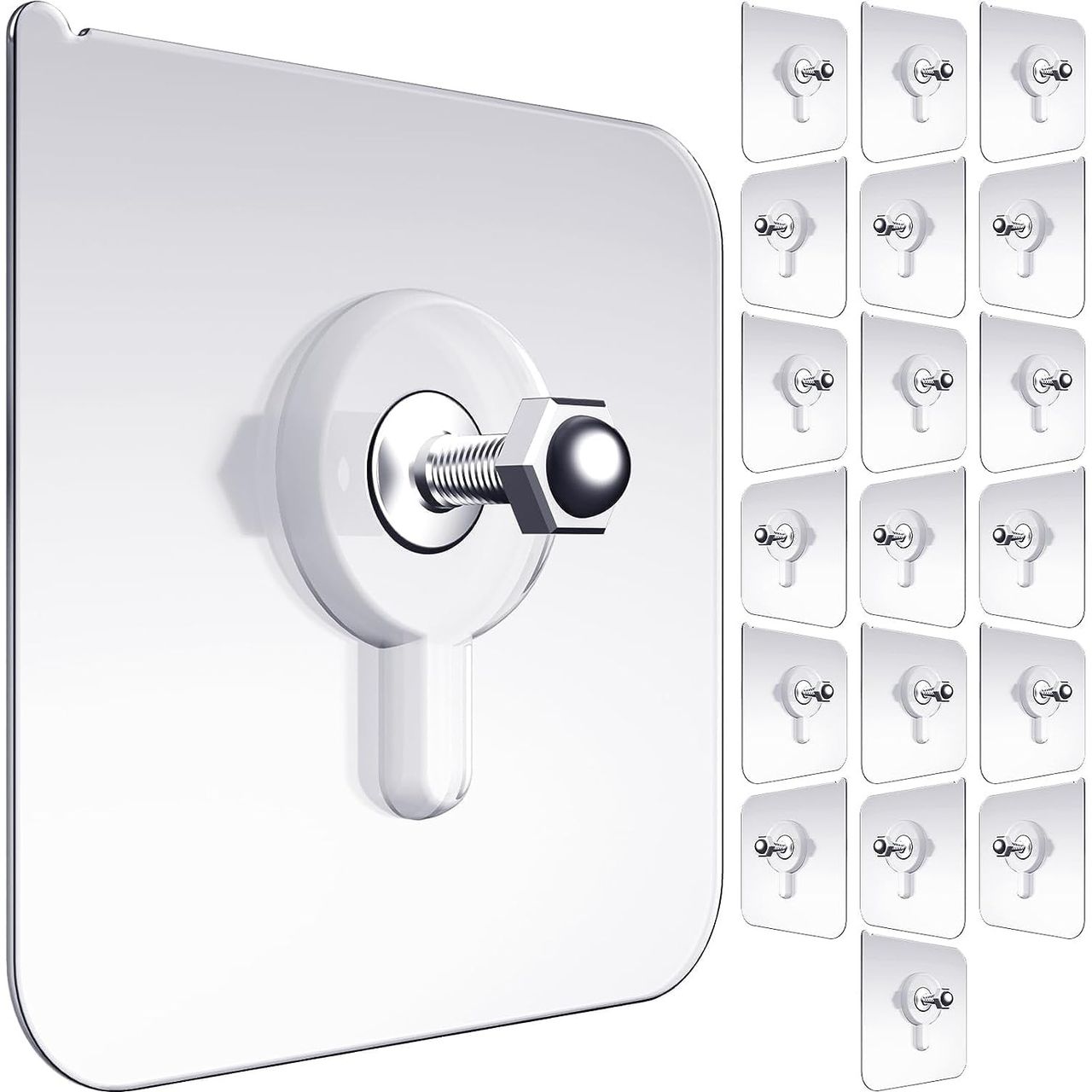 Perpetual Adhesive Wall Hooks | Transparent Waterproof Hooks for Kitchen & Bathroom | Set of 10