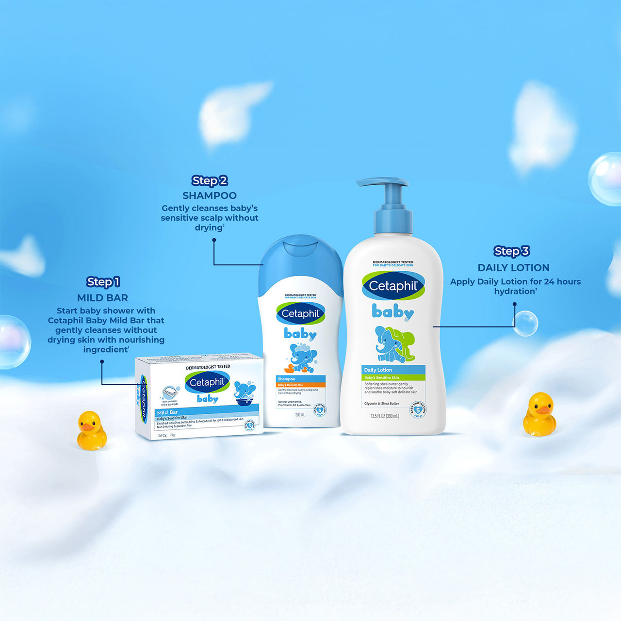 Cetaphil Baby Mild Bar Soap For Kids | White | 1 month - 5 years