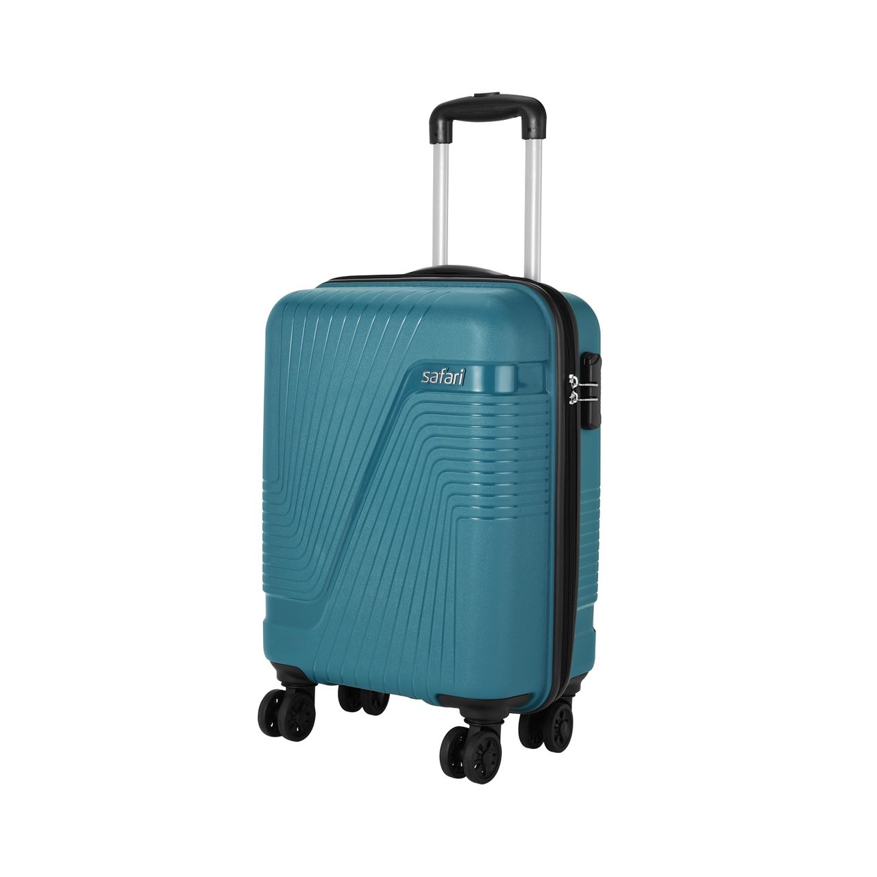 Safari Textured ABS and Polycarbonate Telescopic Medium Check-in Trolley Bag | Teal Green - M