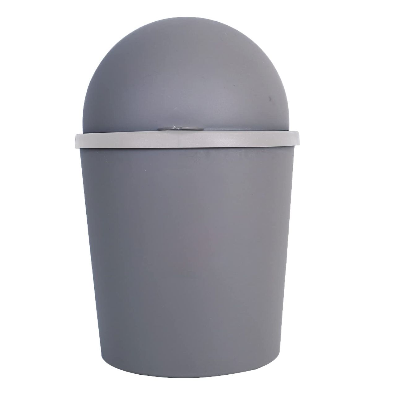 Kuber Industries Table Dustbin with Swinging Lid | Desktop Trash Can for Table | Grey