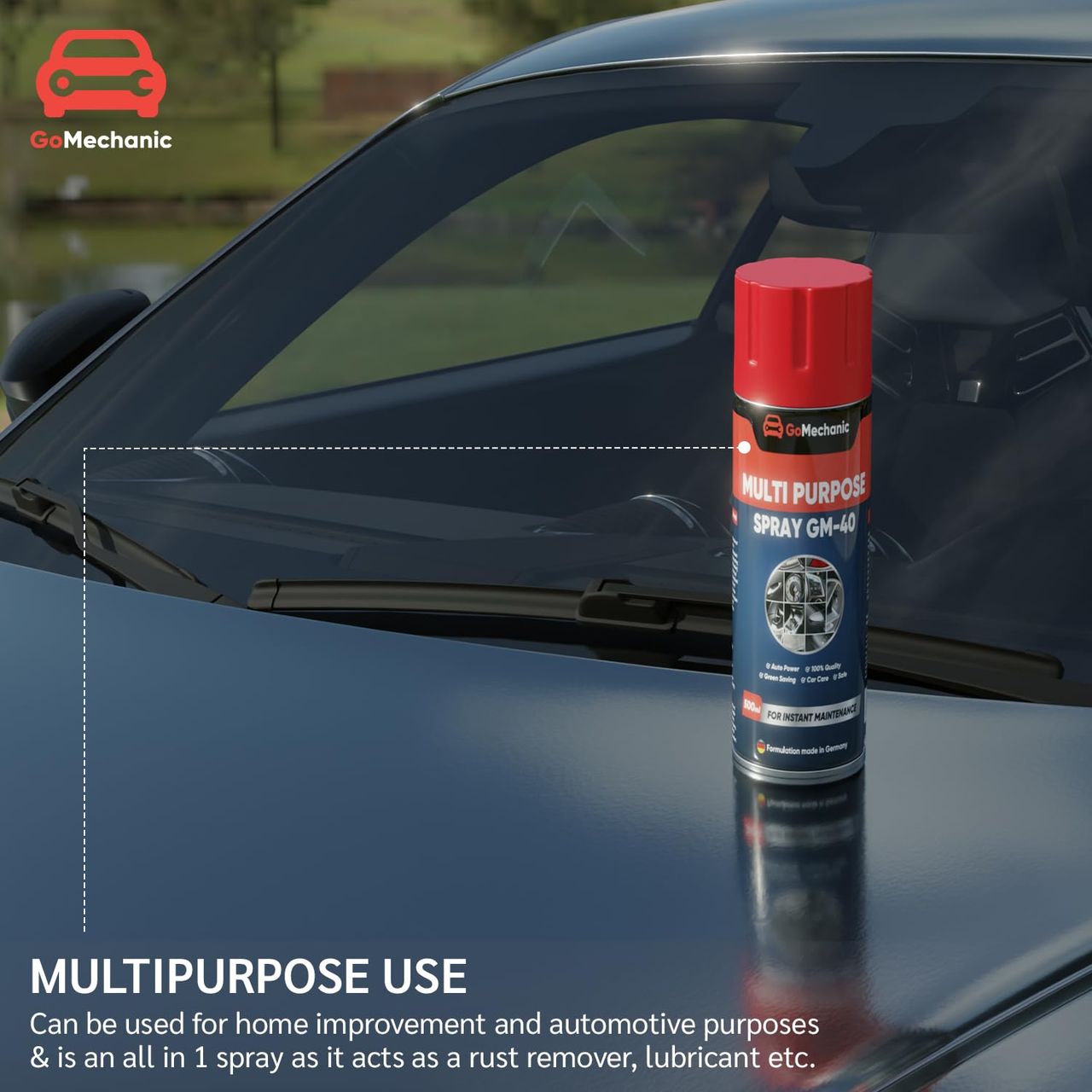 Premium1 Wash & Wax (200ml) & Gomechanic Multipurpose Lubricant Spray 400Ml-Advanced Formula For Rust Prevention (1pc) Combo