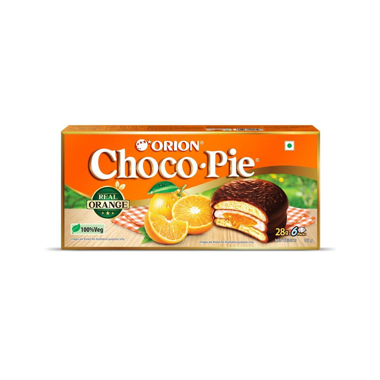 Orion Orange Choco Pie - Centre-Filled Biscuit 168 g Combo