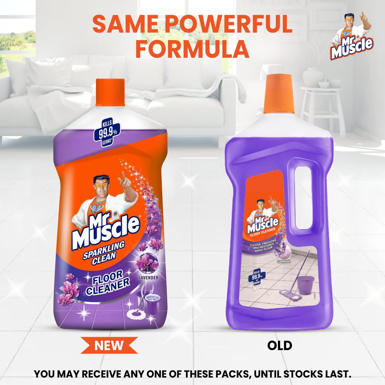 Mr. Muscle Lavender Sparkling Floor Cleaner Liquid