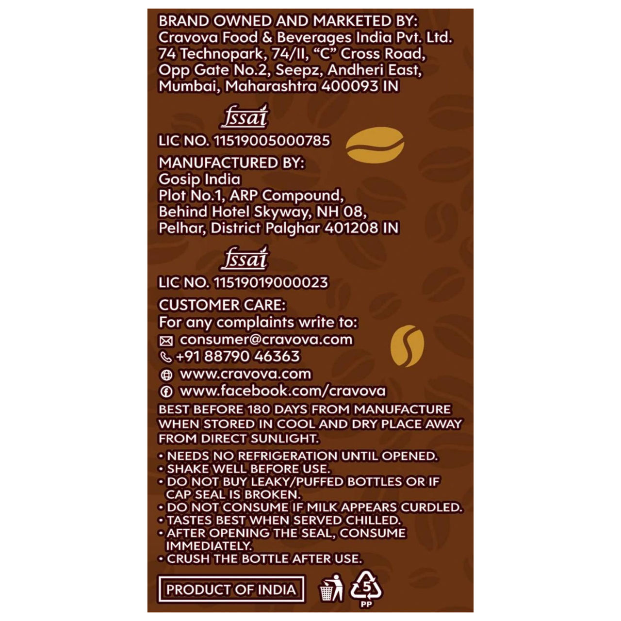 Cravova Mocha Cold Coffee 200 ml Combo