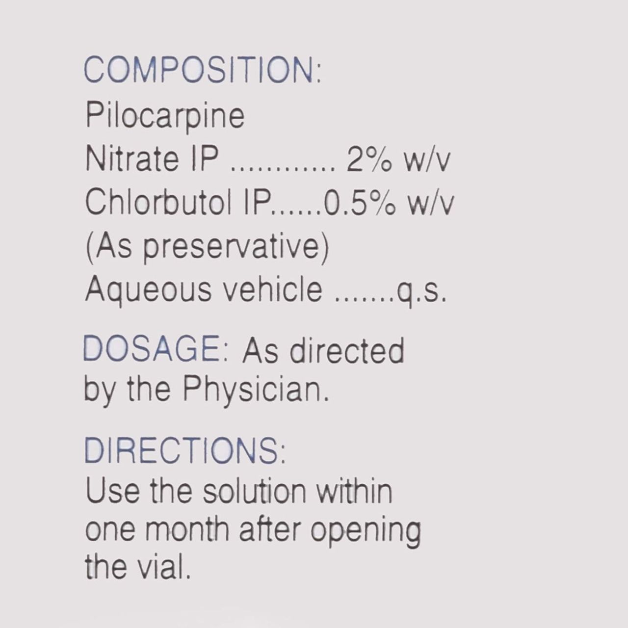 Pilocar 2% Eye Drops