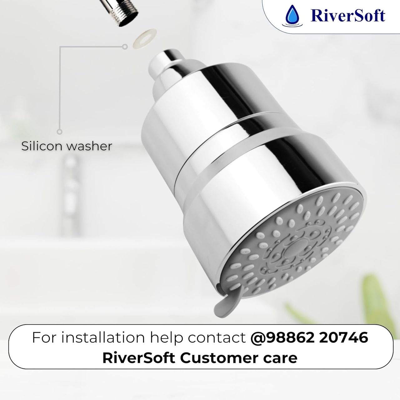 Riversoft Diva-05 Shower Filter For Hard Water With 15 Stages | 5 Mode Spray Setting (Chrome)