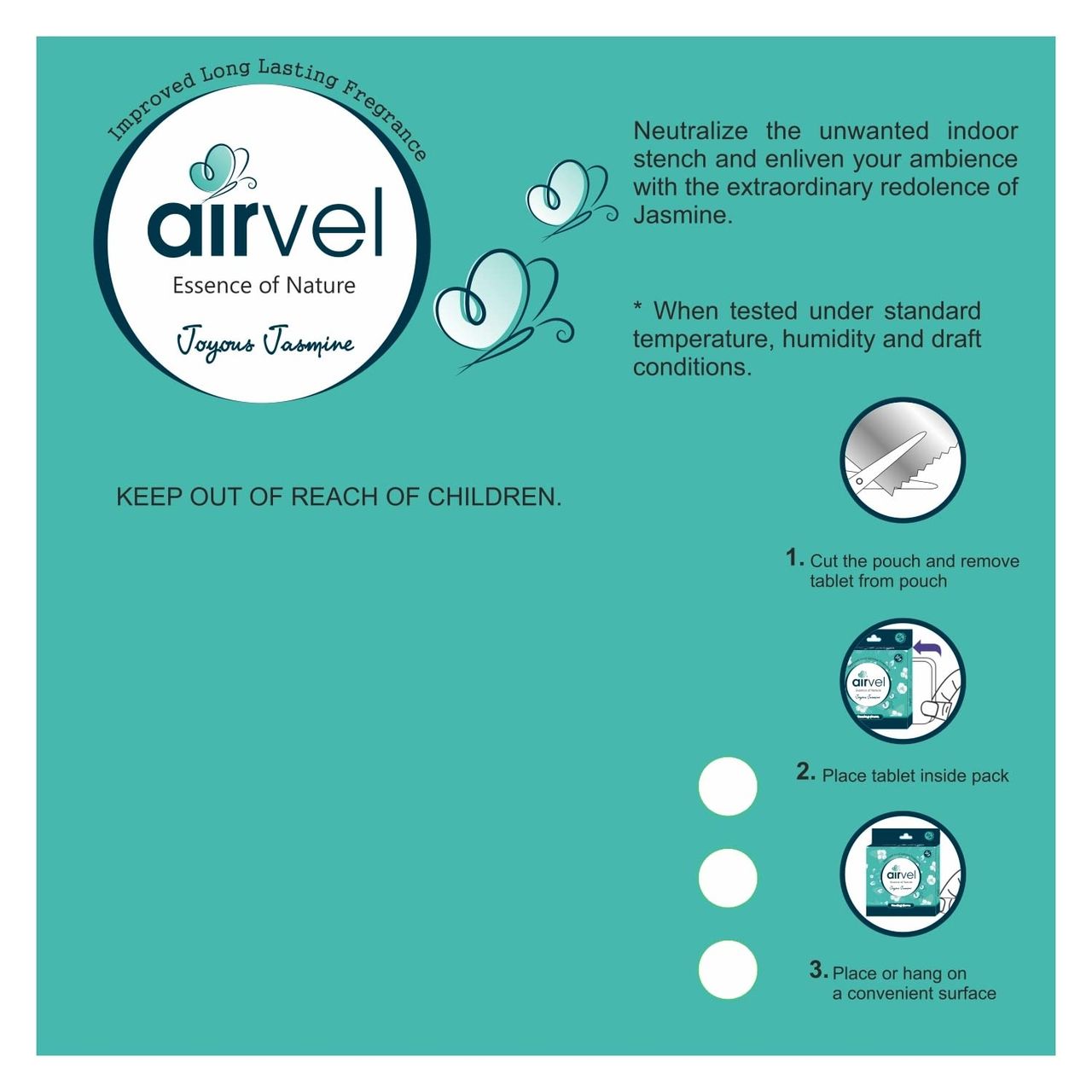 Airvel Jasmine Air Freshener Block | Continuous Freshness & Odor Control
