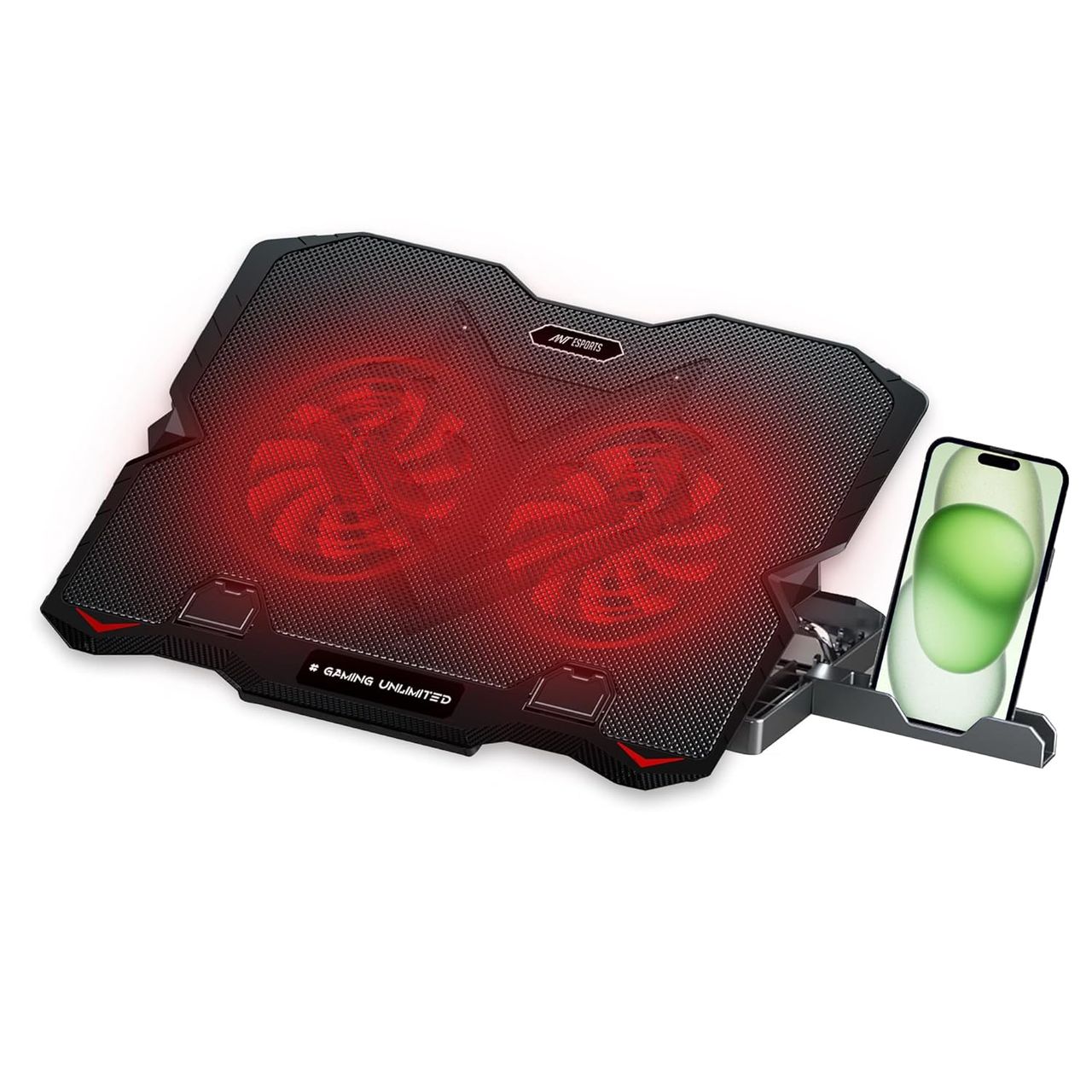 Ant Esports Nc150 Ultra Slim And Sturdy Portable Laptop Cooling Pad With 2 * 1 125Mm Red Led Fan