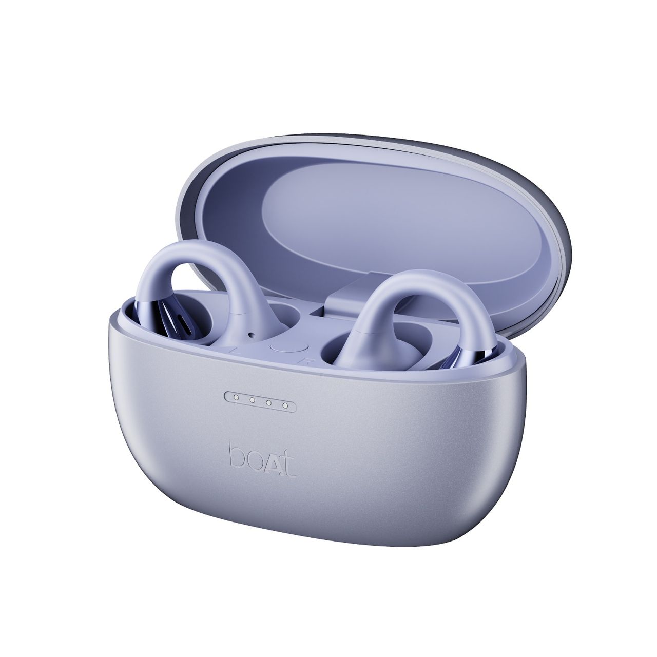 boAt Airdopes Loop TWS Earbuds w/ Air Conduction Technology, Clip-On Fit, 50H (Lavender Mist)