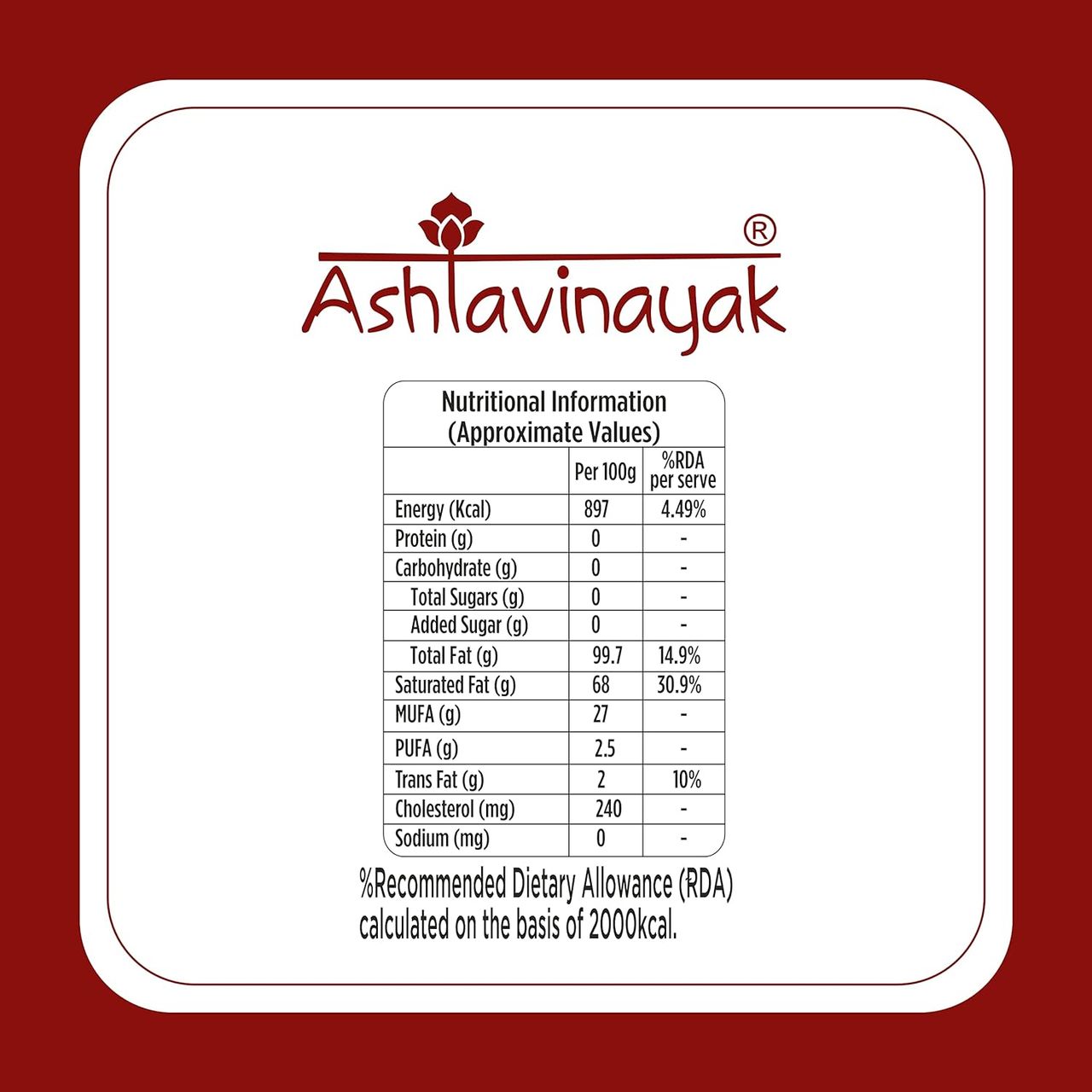 Ashtavinayak A2 Desi Cow Ghee