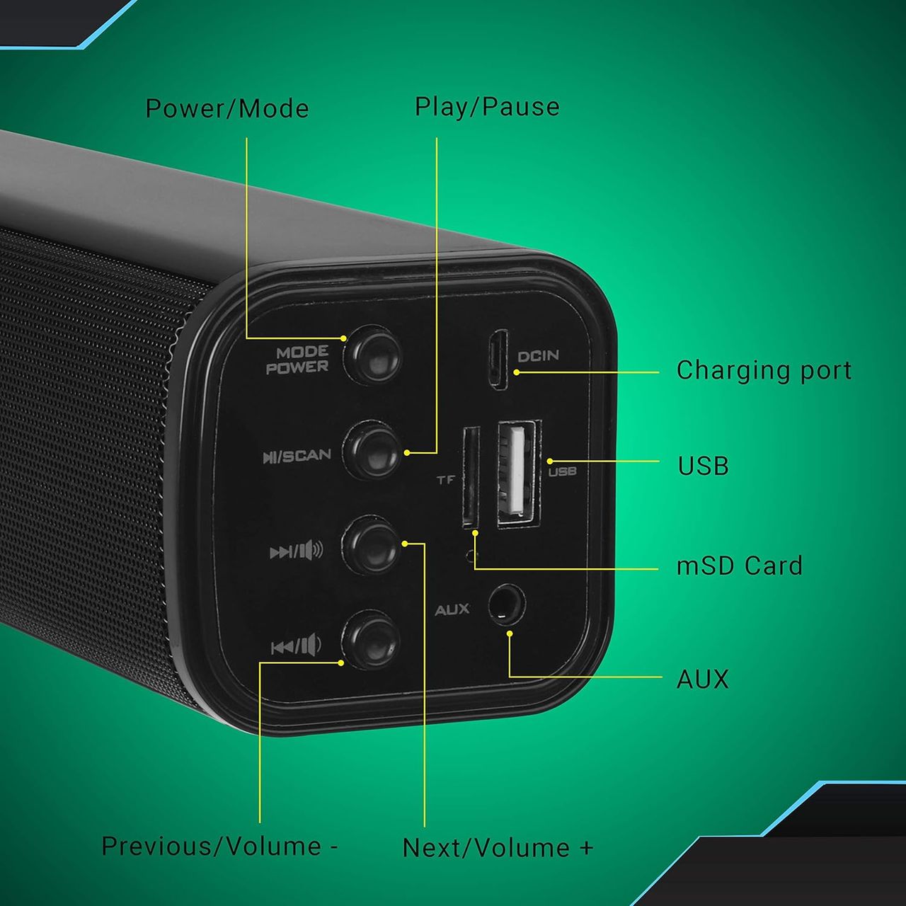 Zebronics Vita BT 10W Speaker Supporting USB, SD Card, AUX, FM, TWS & Call Function (Black)