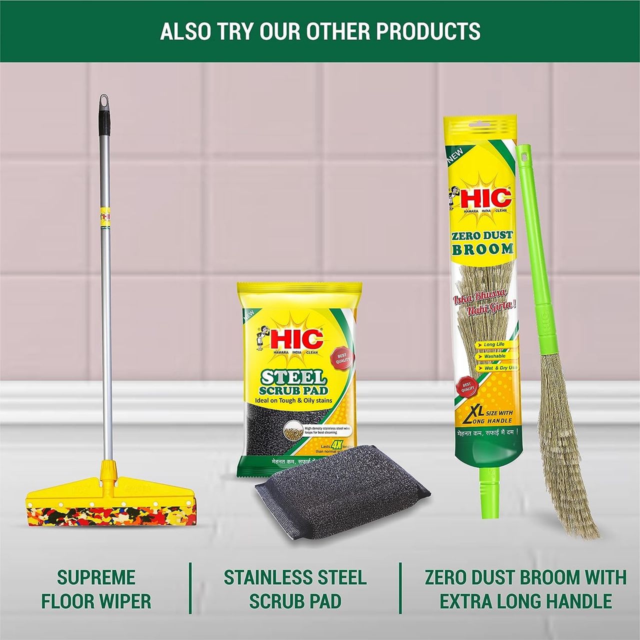 HIC Toilet Brush With Container (Colour May Vary)