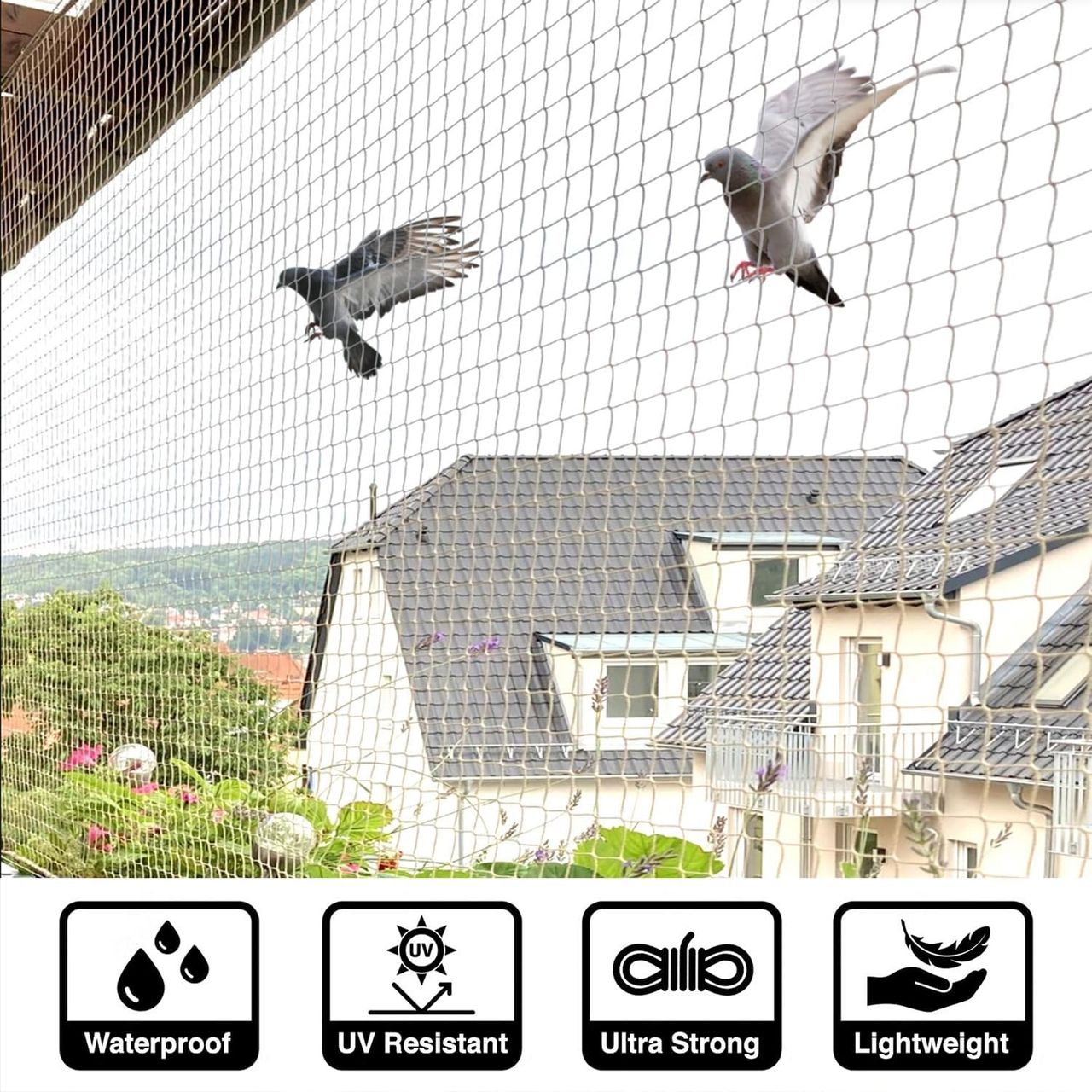 Mr. Right Pigeon Nets for Balconies | WHite