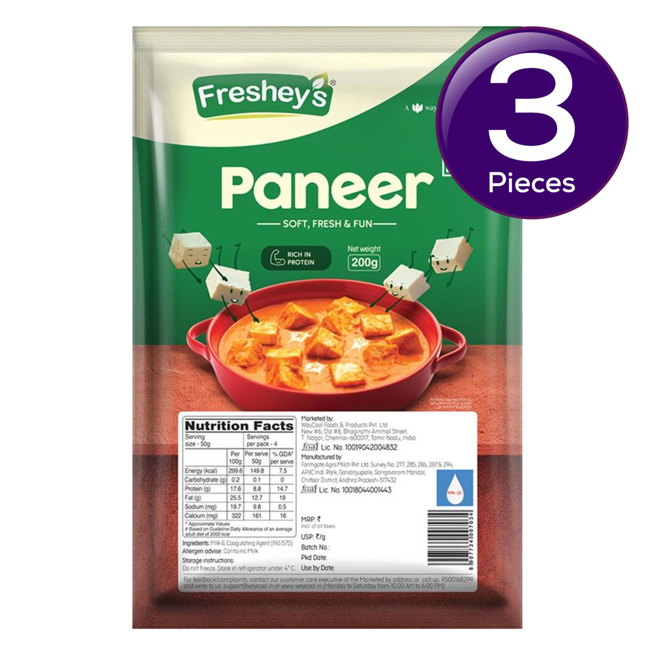 Freshey's Paneer 200 g Combo