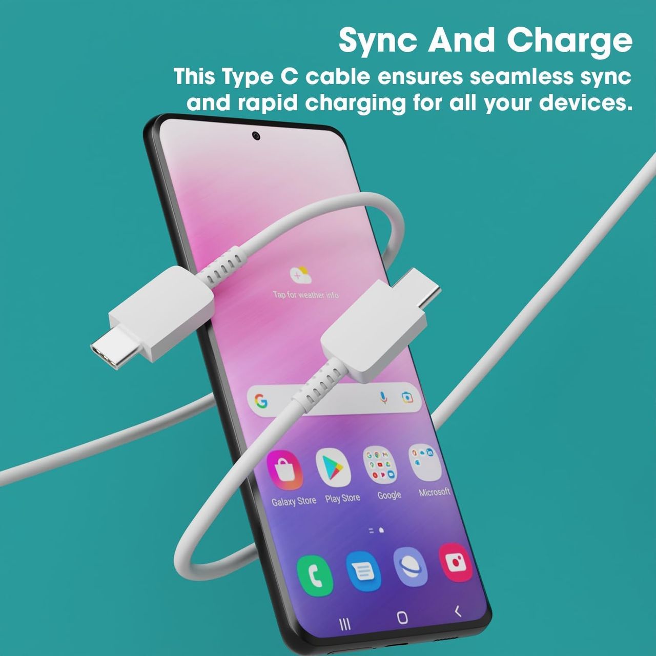 Ailkin C to C Cable for Samsung Galaxy & Type C Devices |1M| White