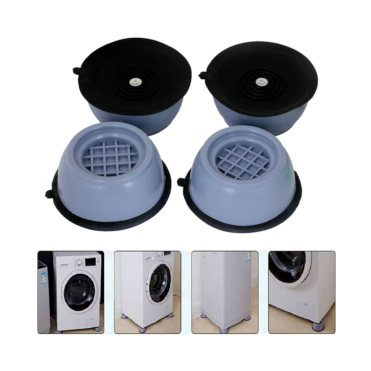 Youbee Multi-Purpose Round Vibration Pads For Washing Machine Tread Grip Washer & Dryer