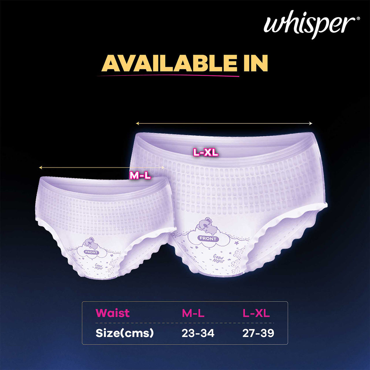 Whisper Super Absorbent Period Panties | M-L