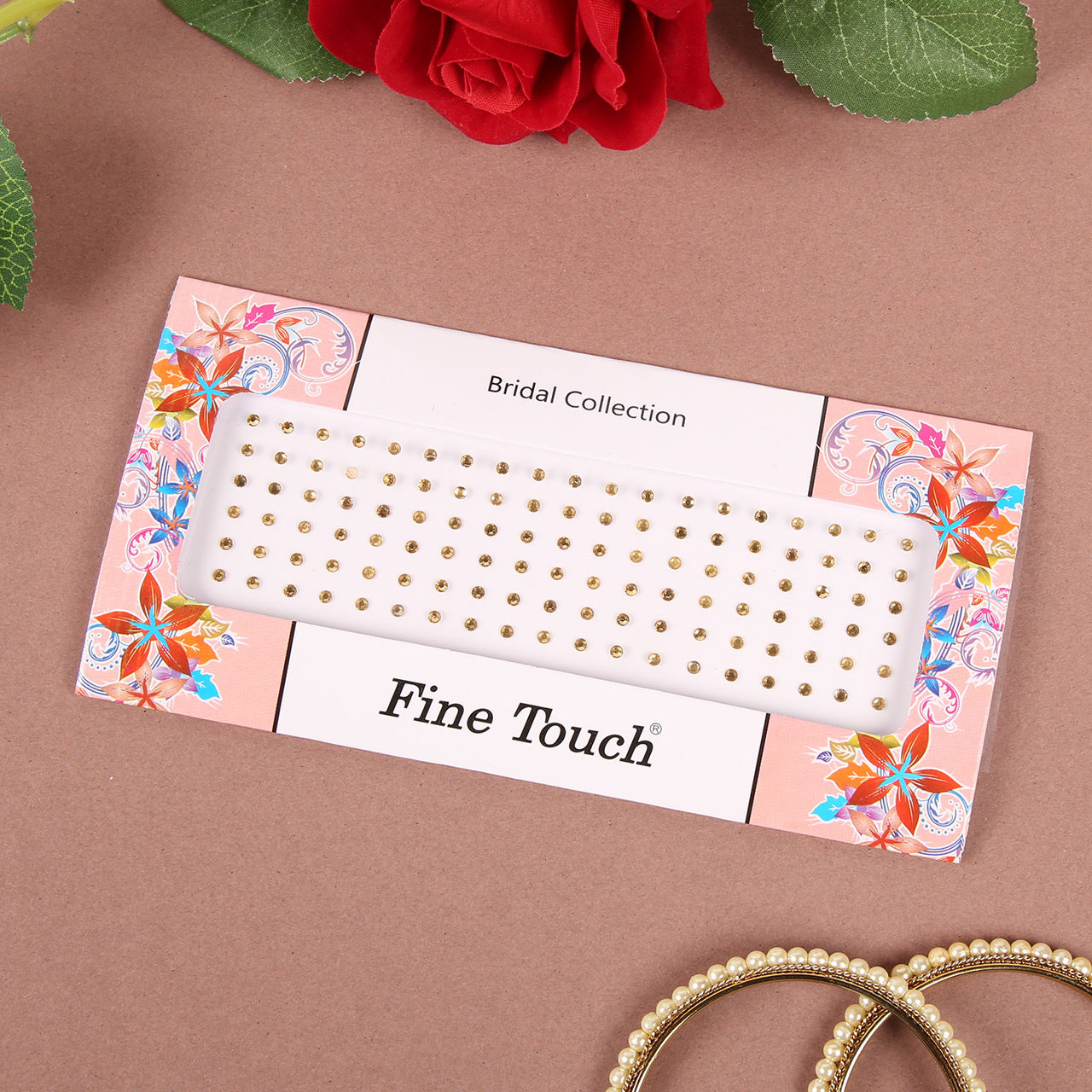 Fine Touch Stone Bindi - 4 mm (Golden)