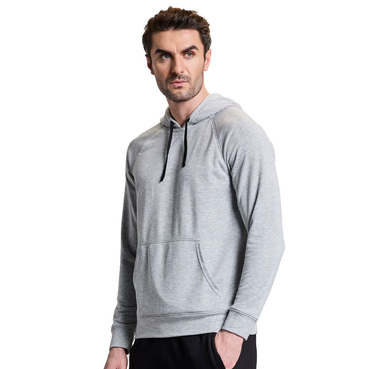 Boldfit Men's Hoodie Sweatshirt Soft Touch Raglan Sleeve Regular Fit Pullover | Grey - XL