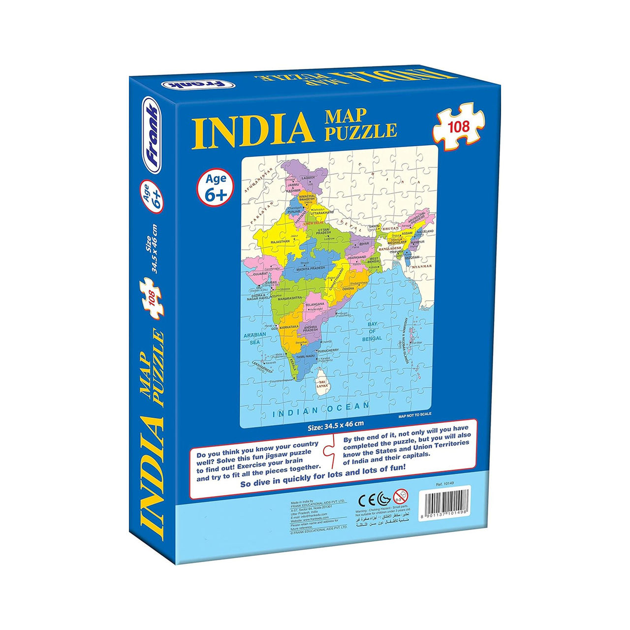 Frank India Map Puzzle - 108 Pieces Jigsaw Puzzle
