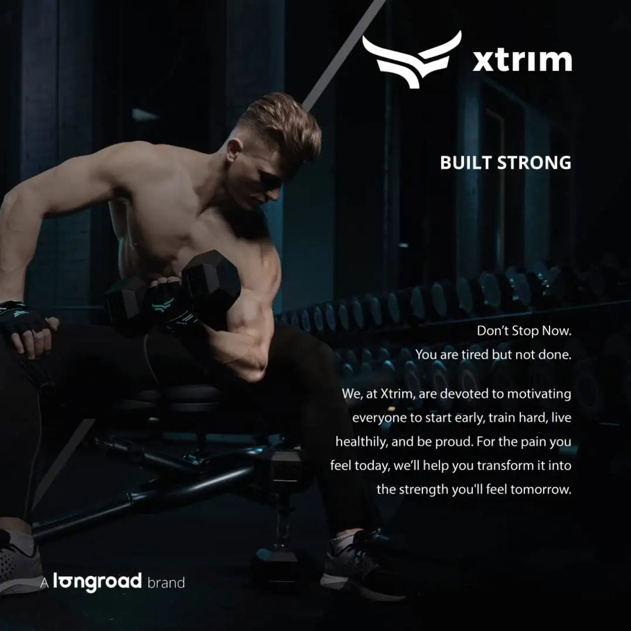 Xtrim Xmacho Leather Gym Gloves with Wrist Support, for Weightlifting & Exercise |Blue & Black - L