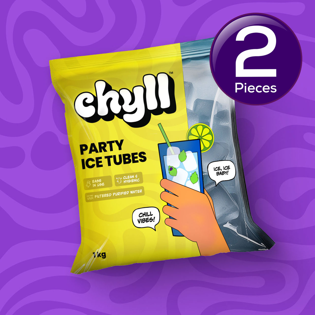 Chyll Party Ice Cubes (Tubes) 1 kg Combo