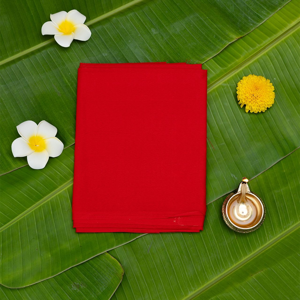 Jai Kashi Pooja Cloth - Red | 1.25 m x 0.8 m