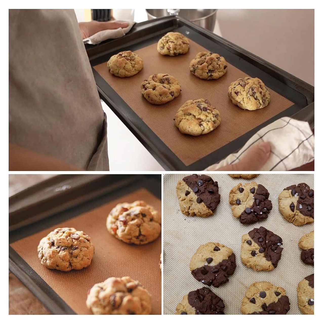 Cutting EDGE Silicone Baking Mat -Non-Stick Glass Fiber Sheet for Dought,Cookies & Macaroons-Medium