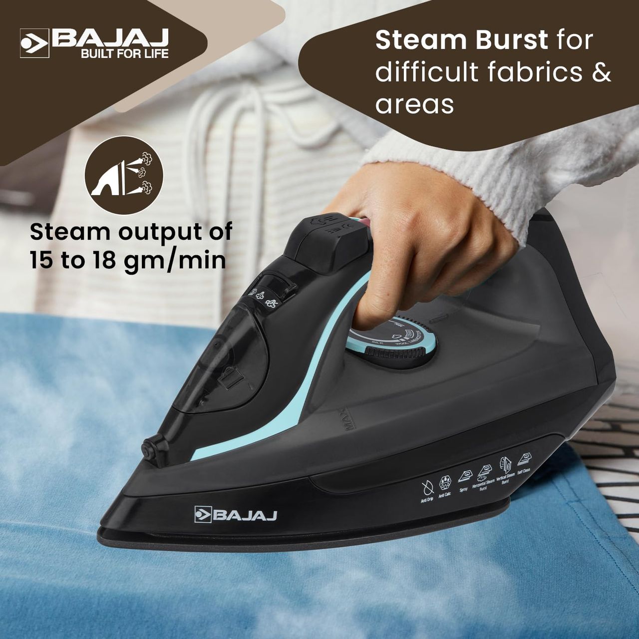 Bajaj MX 45 Steam Iron (16A Plug)