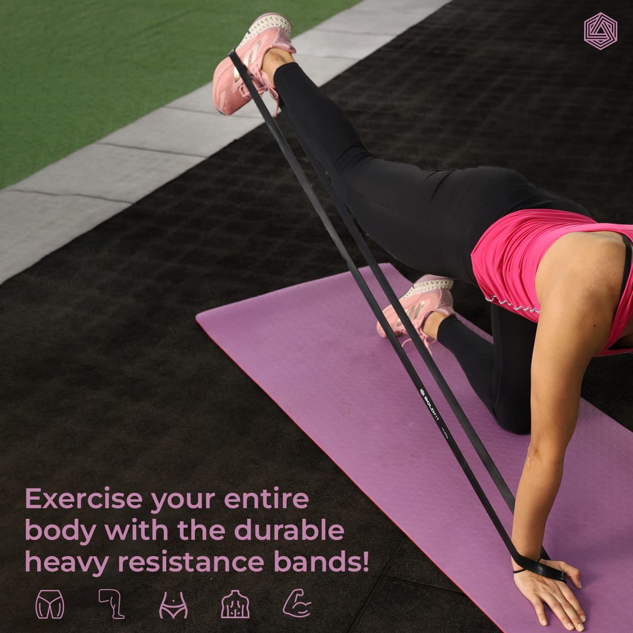 Boldfit Heavy Resistance Band Yellow 3-7 Kg