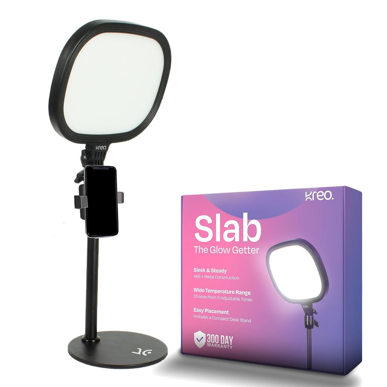 Kreo Slab Video Light,Adjustable Photography Fill Light 5 Color Temperatures &Adjustable Brightness