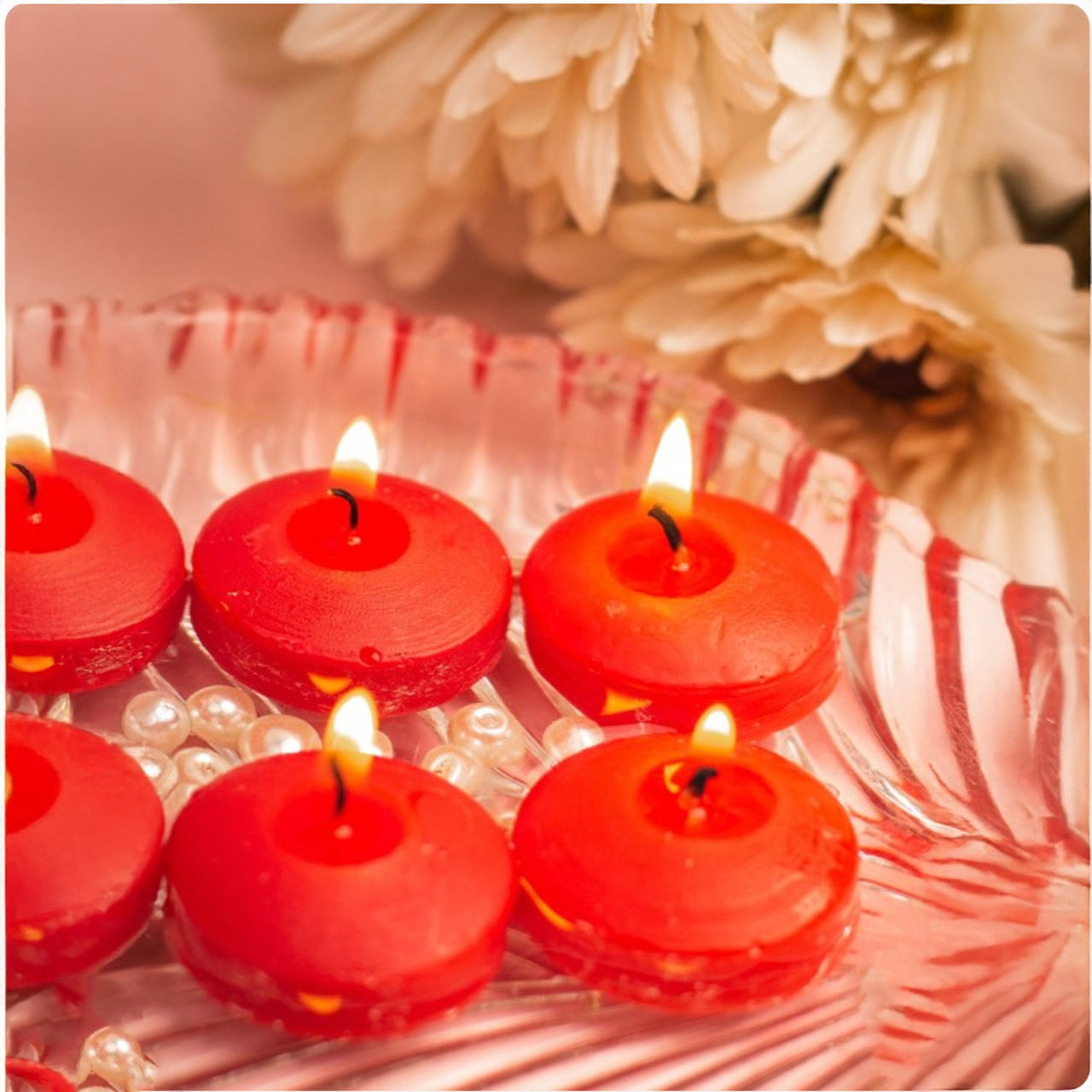 Samsidhi Scented Nugget (Rose) Floating Candle (12 Pieces)