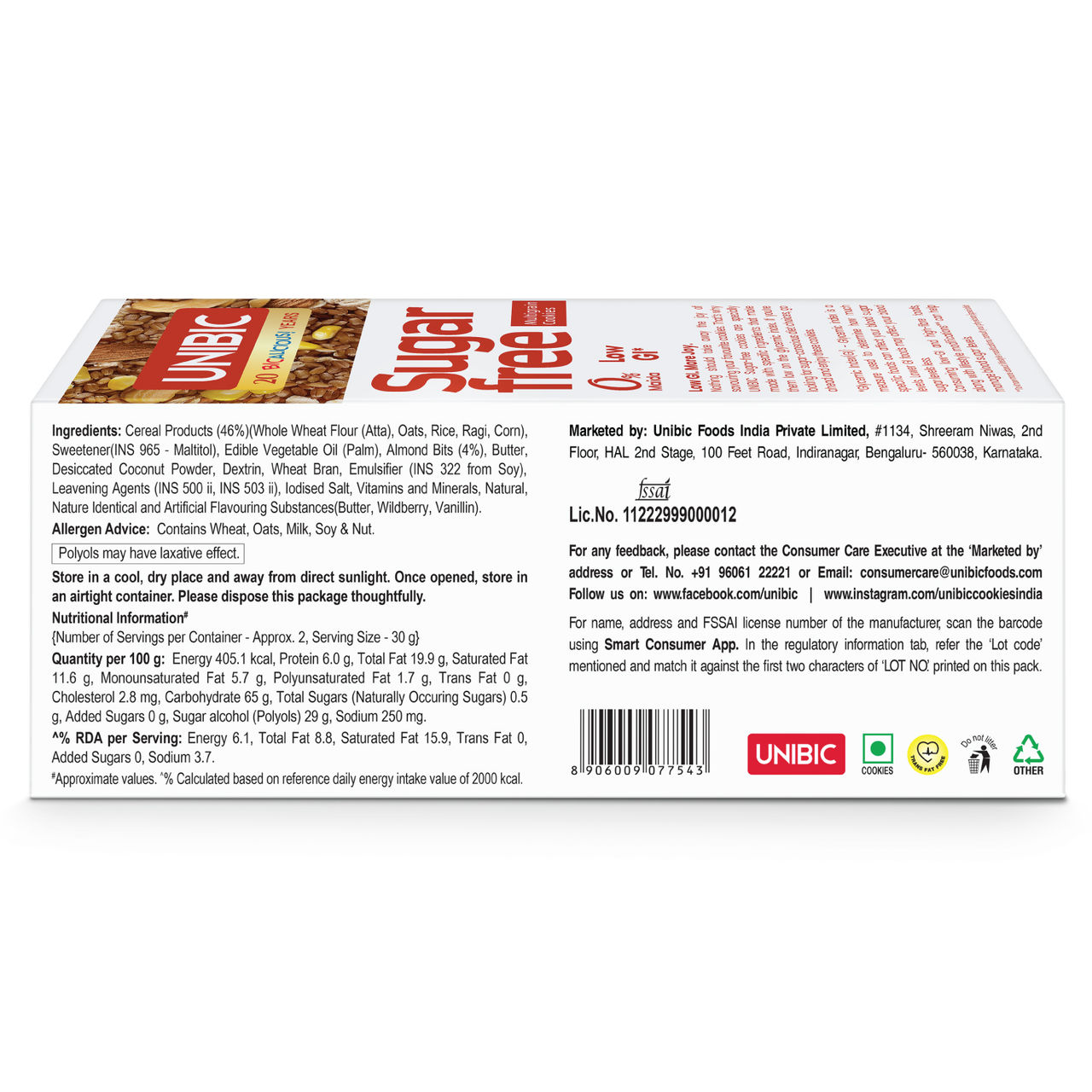 Unibic Sugar Free Multigrain Cookies |0% Maida | Low GI