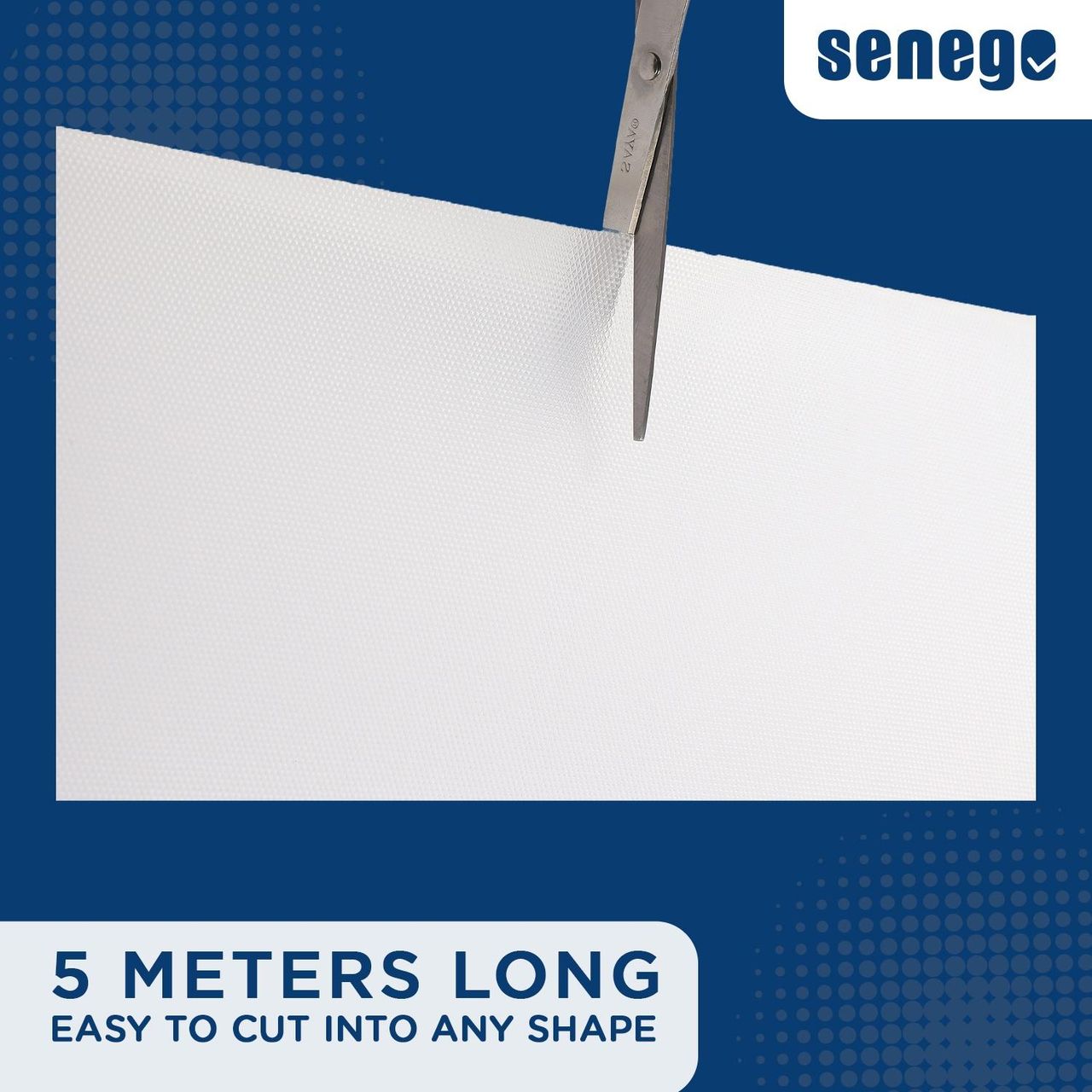 Senego by Trendy Home Anti-Slip Mat - For Fridge, Cupboard, Drawers, Shelf Liner | White-  45 cm x 5 m