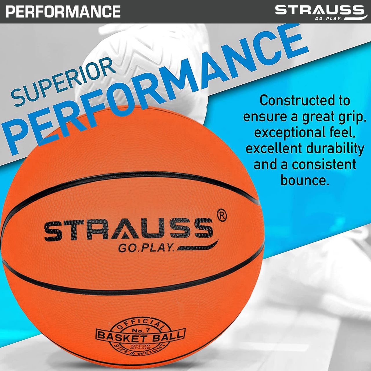 Strauss Official Basketball, Size 7 (Orange)