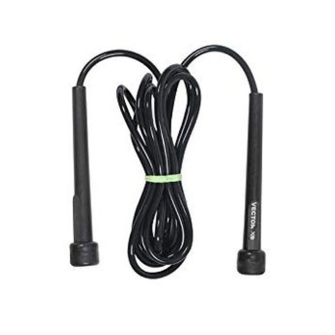 Vector X Lightweight Jump Rope | Adjustable With Plastic Handles | Tangle-Free Black