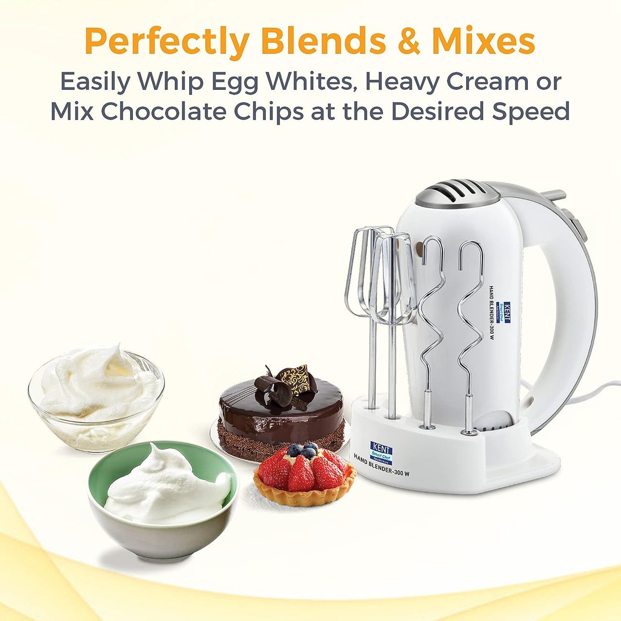 Kent 16051 Hand Blender 300W | 5 Variable Speed Control | Turbo Function, Plastic,