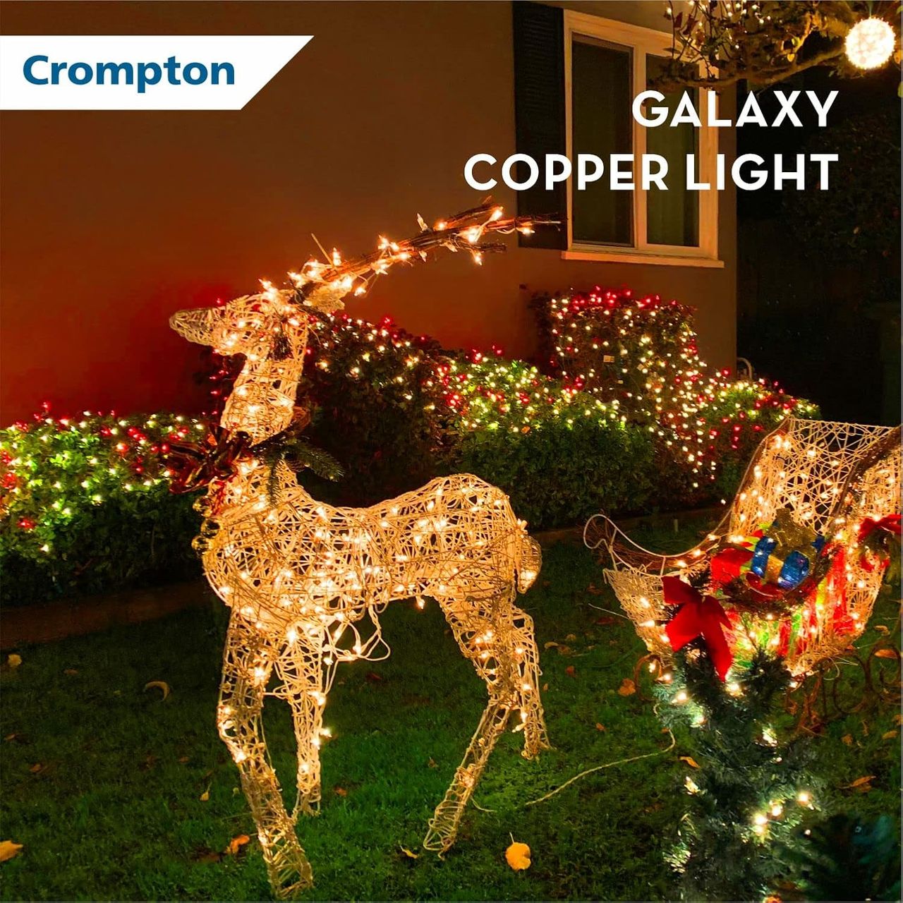 Crompton Galaxy Decoration Copper�Usb Powered String Fairy Lights With 100 Led�Light,Blue