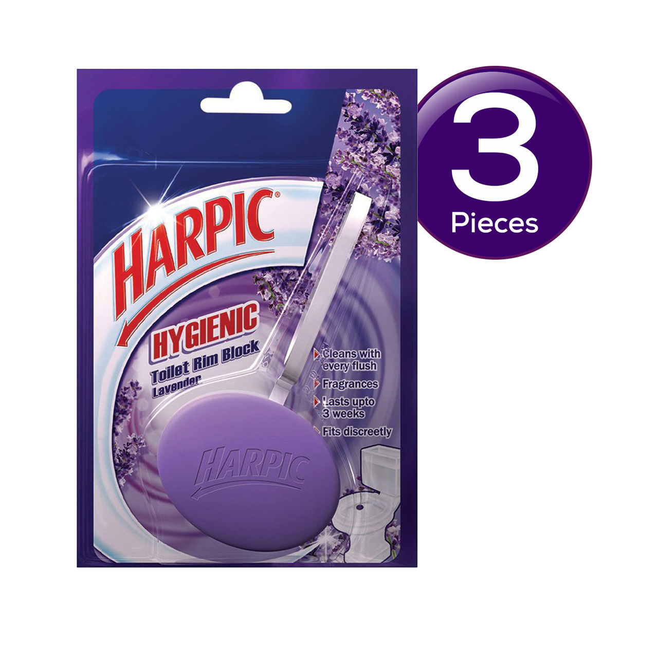 Harpic Hygienic Toilet Cleaner Rim Block Lavender 26 g Combo