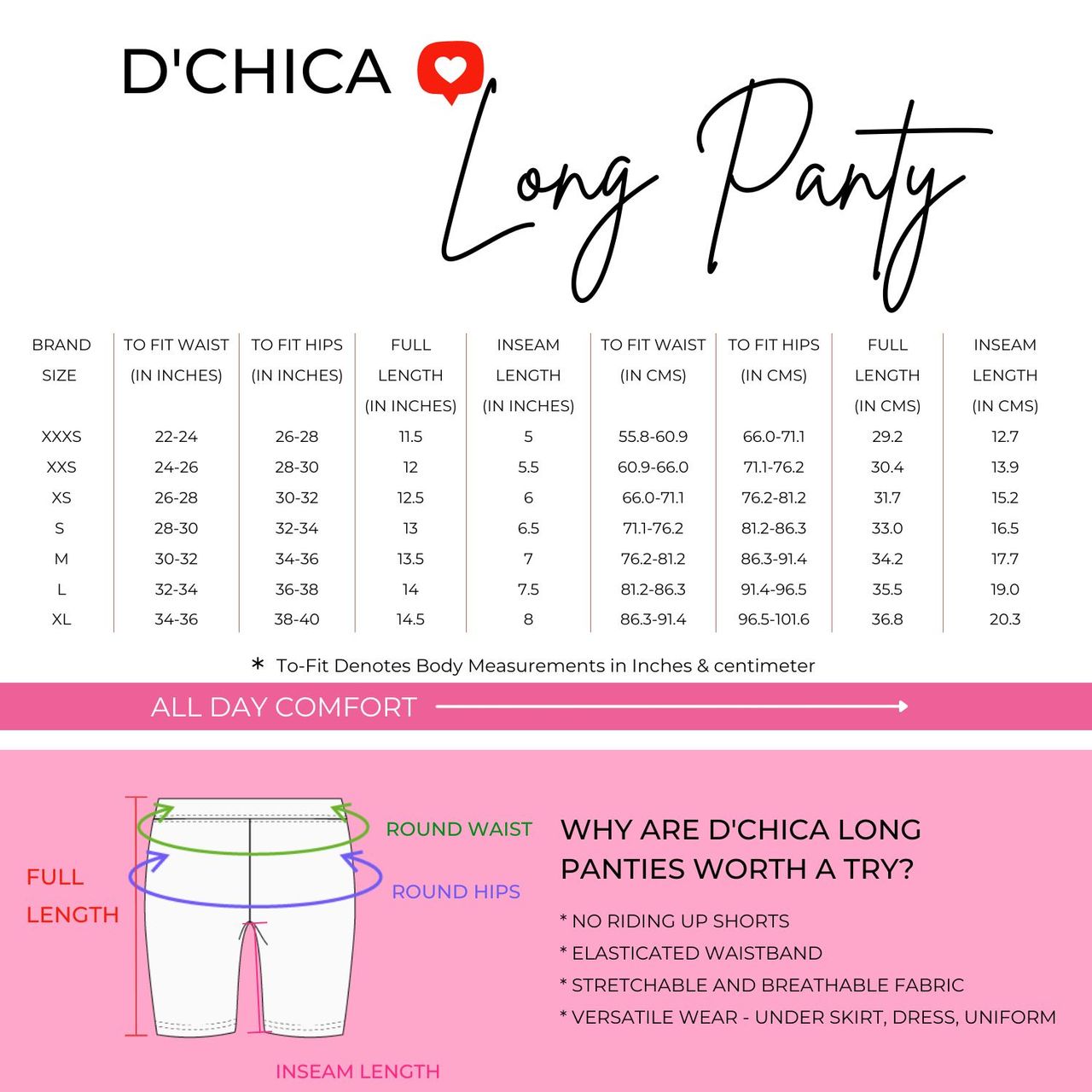 D'Chica High Waist Long Panties For Women With Full Coverage, No Side Seams Gray | L