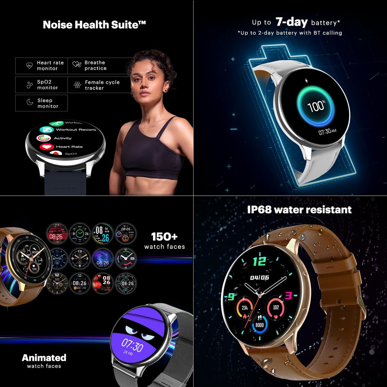Noise Vortex Plus Smartwatch with Bluetooth Calling | 1.46" Display - Black Link