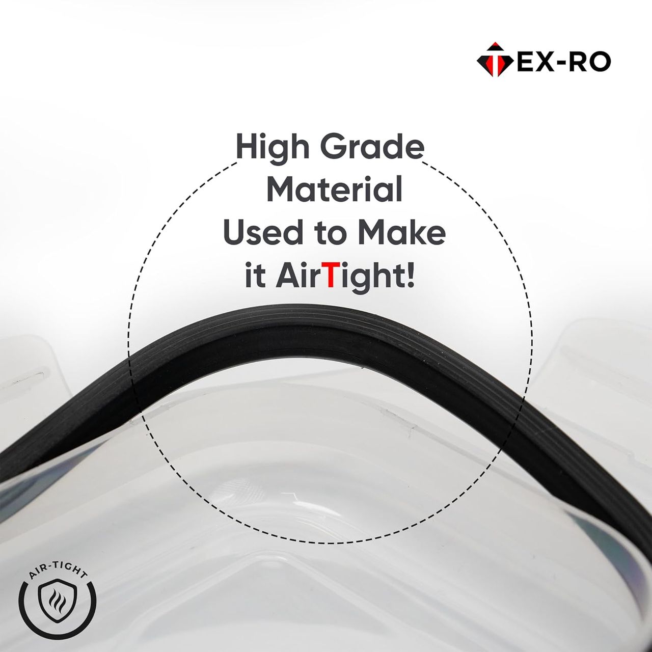 Tex-Ro Matte Finish Plastic Fridge Container for Storage | 800 ml-1200 ml-1800 ml | Pack of 6
