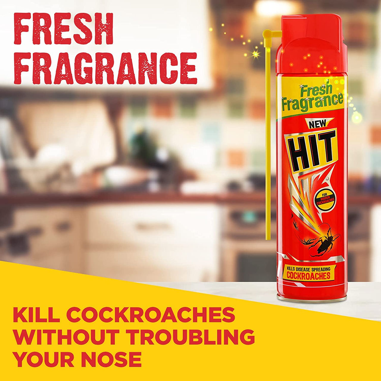 Hit Crawling Cockroach Killer Spray with Deep-Reach Nozzle Combo