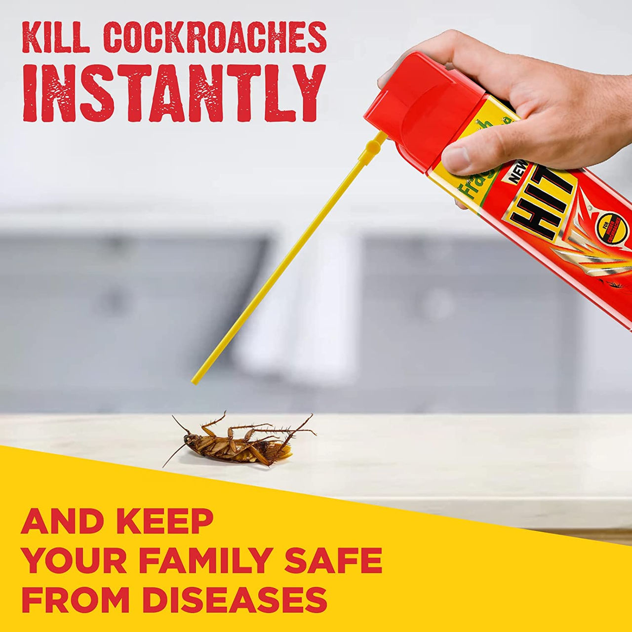 Hit Crawling Cockroach Killer Spray with Deep-Reach Nozzle Combo