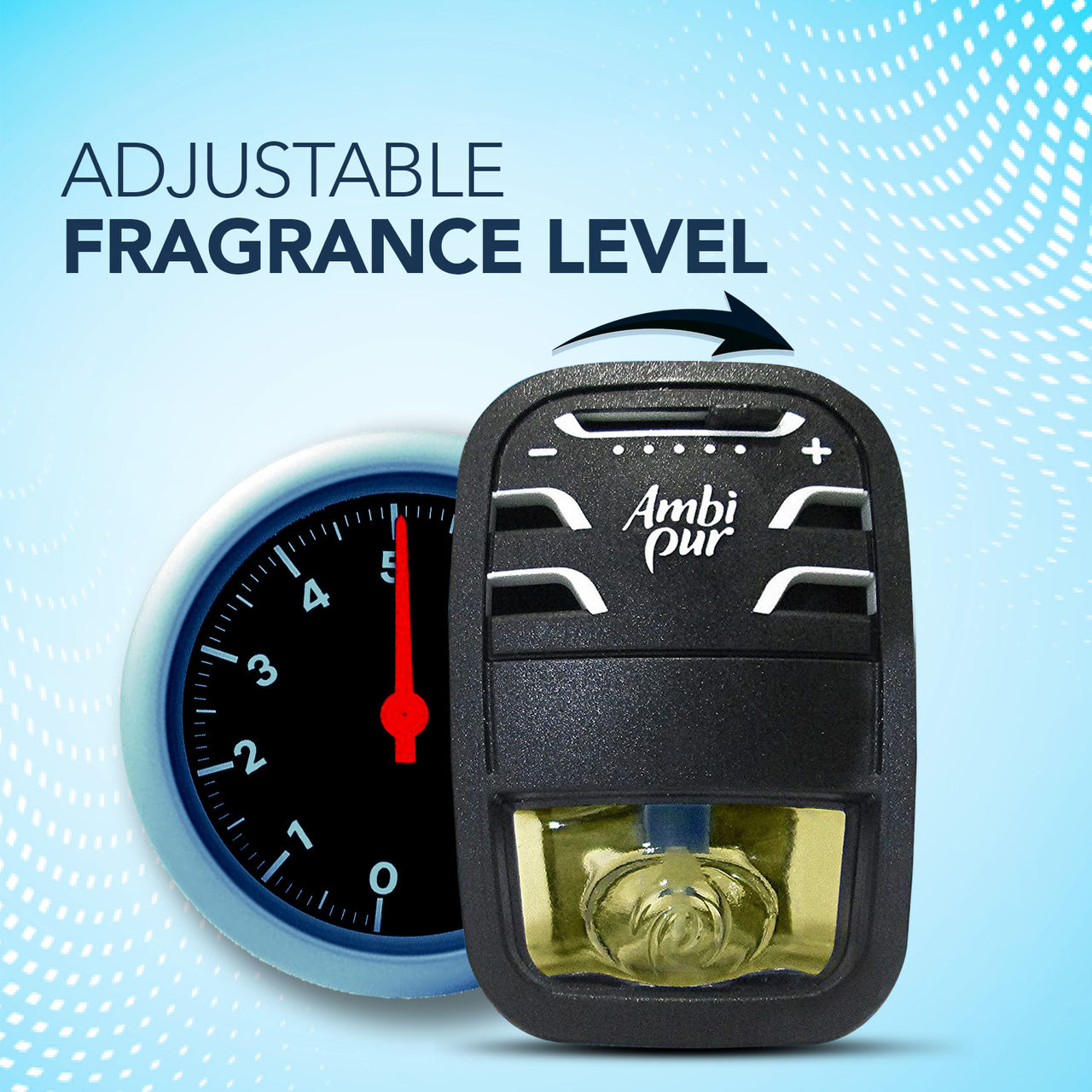 Ambipur Lavender Car Air Freshener Starter Kit | 1 Diffuser + 1 Perfume Bottle