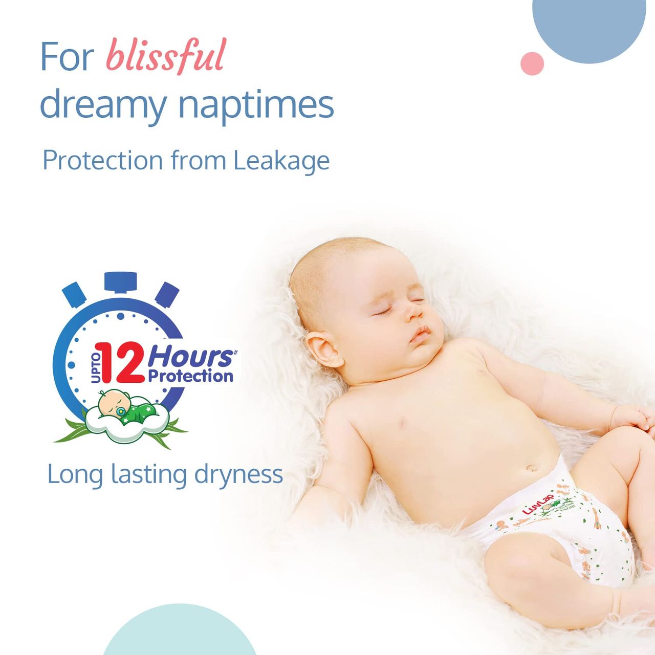 LuvLap Pant Style Diaper For Kids | White | L (9 - 14 kg)