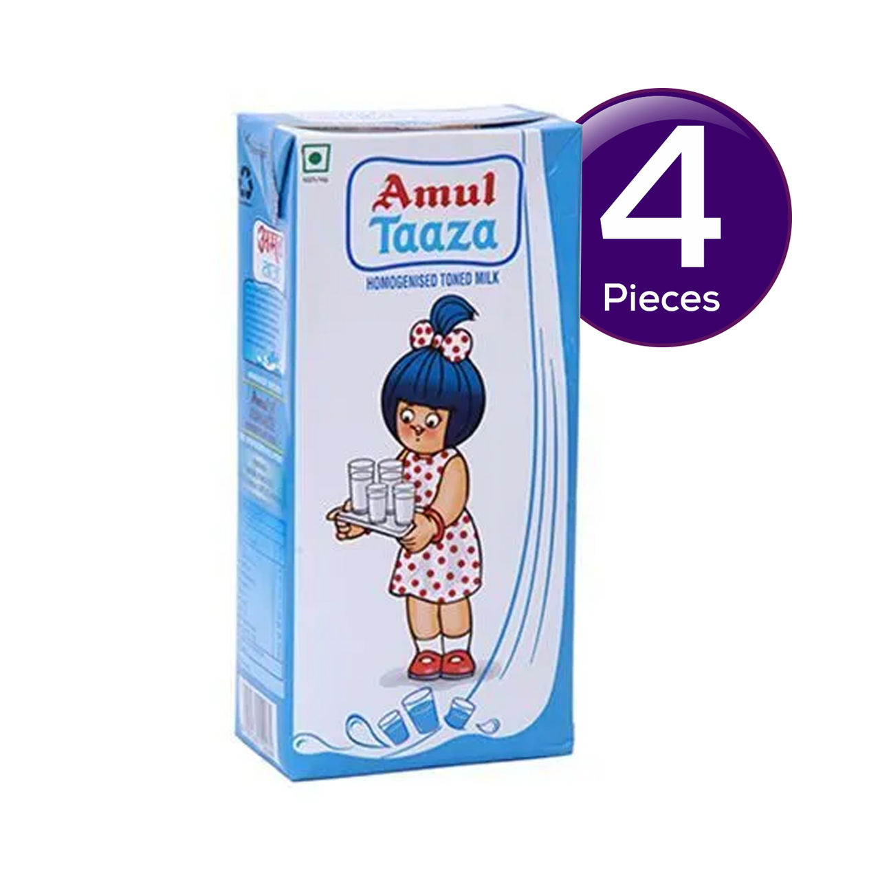 Amul Taaza Homogenised Toned Milk (Tetra Pack) 200 ml Combo