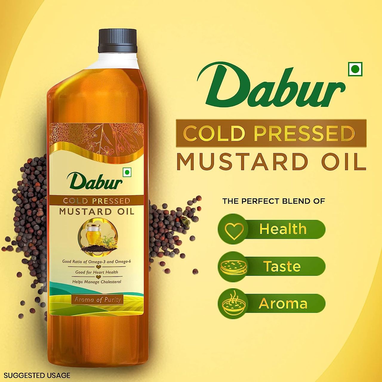 Dabur Cold Pressed Mustard Oil 1 l Combo
